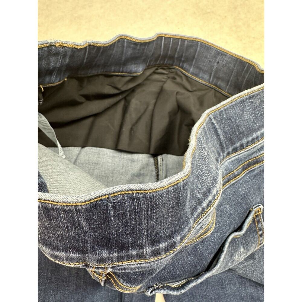 SPANX Size M Distressed Ankle Skinny Jeans Medium Wash Pull On Raw Hem Denim - Picture 7 of 7